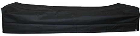 CHARLES BENTLEY Deluxe Sun Lounger Cover, Waterproof, Tear Resistant, For Outside, Patio, Sun Lounger Cover, Windproof, Rectangular, Large, Weatherproof, 600D PVC Polyester, In Black (205x80x35cm)