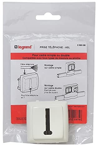 Legrand - Prise téléphone pour moulure Appareillage Saillie - 8 contacts en T - Blanc