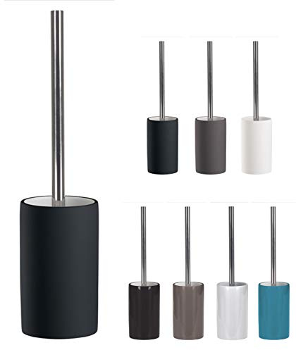 KW Pure Porcelain Toilet Brush and Holder (Black)