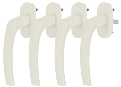4 x Alu Fenstergriff in Creme RAL 9001 - Stiftlänge 30mm