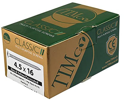 TIMCO Classic Multi-Purpose Screws - PZ - Double Countersunk - 4.0 x 12 - Gold - Box of 200