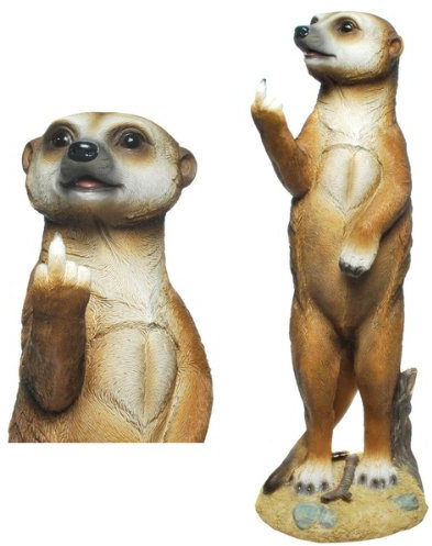 Erdmännchen (E01) Figur (Mittelfinger) Erdmännchen Figur Gartenfigur-verschiedene Modelle in meinem Shop- Wetterfest Gartenzwerg Deko Polystone