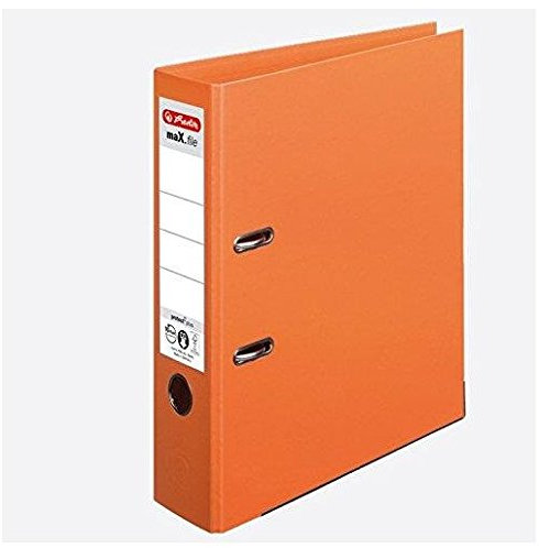 Herlitz Spiralblock, 3 Aktenordner max. file protect plus Polypropylen INT/EXT-Rücken 80 mm orange