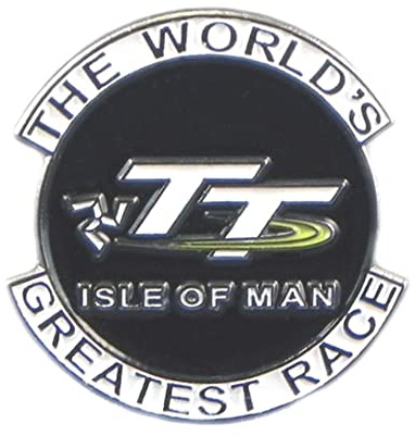 Metal Enamel Pin Badge Biker Isle of Man TT Greatest Bike Race by Mainly Metal