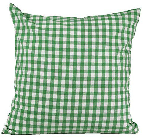 Hans-Textil-Shop Kissenbezug Karo 1x1 cm Reißverschluss - Kissenhülle, Kissen, Sofakissen, Kopfkissen, Dekokissen, Landhaus, Karomuster, Kariert (Grün, 40x40 cm)