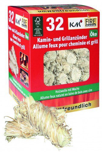 Enciendefuegos ecológicos para Barbacoa y Chimenea (12 Paquetes de 32 Unidades)