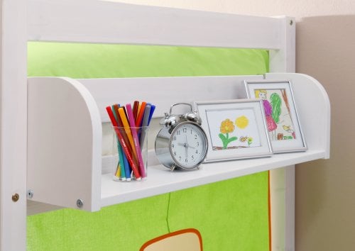 TiCAA Einhängeregal Hochbett Etagenbett Kiefer Weiß