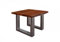 MASSIVMOEBEL24.DE | Freeform 2 Couchtisch aus Akazienholz #09 im Landhaus-Stil - Walnuss lackiert | U-Beine | 60x60x45 cm | Massivholztisch Fernsehtisch Beistelltisch