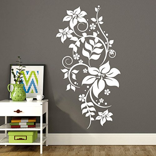 Wandtattoo Loft Ranke mit Blüten III“ / Wandtattoo/Wandaufkleber / 30 Farben / 3 Größen