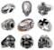 Fly Style 1 Stück Ringe aus Edelstahl - Totenkopf, Alien, Drache, Eisernes Kreuz, Ring Grösse:20.0 mm, Modelle:Dragon Claw Kralle