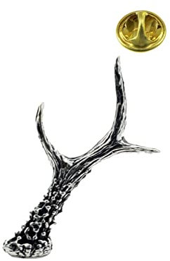 Anstecknadel mit Rehgeweih, Hartzinn