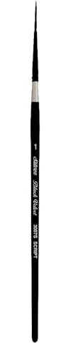 Silver Brush Limited 3007S1 Black Velvet Script Liner Watercolour Paint Brush, Size 1, Short Handle