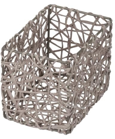 WENKO Aufbewahrungskorb Curly Taupe - Badkorb, Zellstoff, 15 x 11 x 10.5 cm, Taupe Gomo