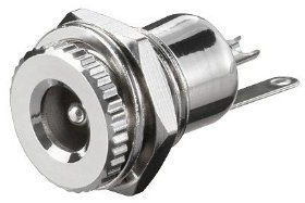 10 Stück DC-Einbaubuchse, Stift 2, 1mm, metallausf. mit Lötfahnen