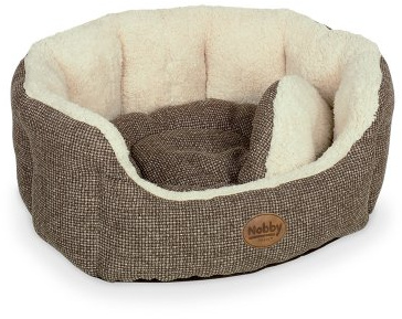Nobby Komfortbett oval Alba, braun, 86 x 70 x 24 cm