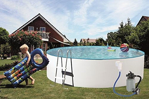 Gartenwelt Riegelsberger Pool Aufstellbecken-Set Splash 300x90 cm weiß mit Sandfilter