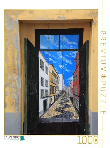 CALVENDO Puzzle bemalte Türe in Funchal | 1000 Teile Lege-Größe 48 x 64 cm Foto-Puzzle für glückliche Stunden