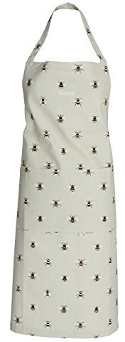 Sophie Allport - Bees Unisex Adult Kitchen Apron, 100% Cotton, with Adjustable Neck Strap and Front Pocket