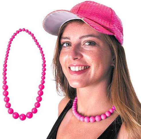 Party Pro- Collier de Perles, Unisex-Adult, 333148, Rose, Taille Unique