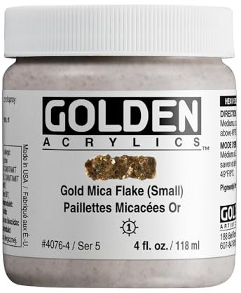 Goldene 0004076-4 4Oz Heavy Body schillernde Farbe Acrylfarbe - Gold Mica Flakes - Kleine