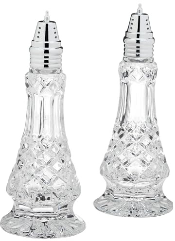 Belleek Pottery Galway Crystal Ashford Salt and Pepper, 7.5-Inch, Clear, Set of 1