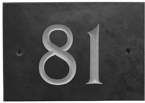 The House Nameplate Company Slate House Number, Charcoal Grey,Number 81