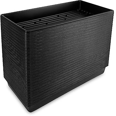 Living Whole Foods 100 robuste Pflanzschalen aus schwarzem Kunststoff (mit Abflusslöchern), 50,8 x 25,4 x 5,1 cm – zum Anpflanzen von Sämlingen, Blumen, Weizengras, Mikrogrün