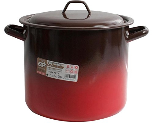 Esmaltaciones La Estrella Fuego - Olla Alta con Tapa, 24 cm, 9 L