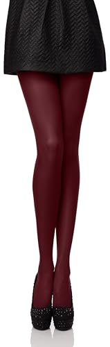 Antie Damen Mikrofaser Strumpfhose bunt blickdicht AN-122 60 DEN (Weinrot, XL (44-48))