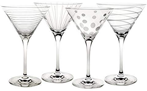 MIKASA KC92764 Cheers Martini Glass, 10-Ounce, Set of 4, 18/8 Stainless Steel, Fluid, Multi/None