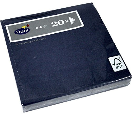 Duni Servietten 3lagig Tissue Uni dunkelblau, 33 x 33 cm, 20 Stück