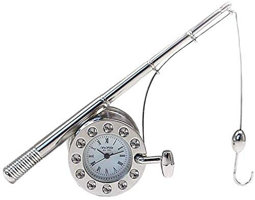 W M WIDDOP Miniature Fishing Rod Novelty Quartz Analogue Collectors Clock 9440S