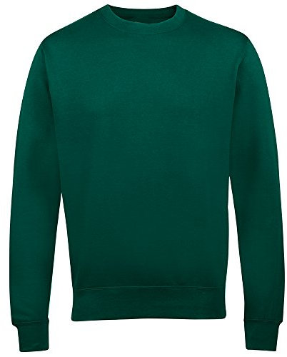 Star and Stripes Small Bottle Green Crew Neck Cotton Sweatshirts Durable Jumpers Unisex Fitting