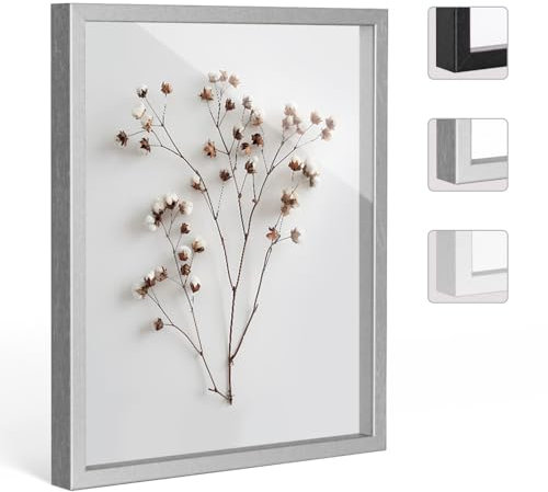 Bildershop-24 Objektrahmen FrameBox VARIO36 Mattsilber 60x80cm zum Einrahmen von Trikots, Blumen, Passepartouts etc.