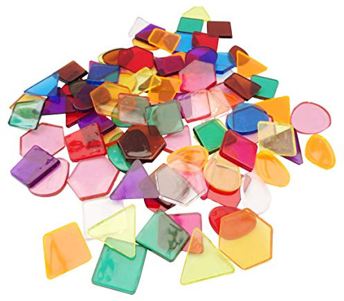 Clear Colour Translucent Mosaic Plastic Shapes Tiles Art & Craft Stained Glass - Pack Size: 250