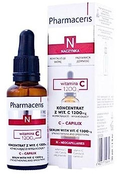 Pharmaceris N C-Capilix, Vitamin C 1200 mg, Vitamincserum vereinheitlichende Pigmentflecken, Hautserum für Couperose-Haut, Revitalisierung der müden Haut - 30 ml