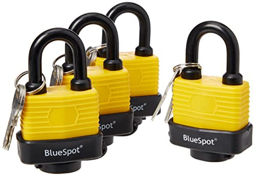 Fort Knox 77011 Lot de 4 cadenas résistants aux intempéries Jaune 40 mm