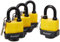 Fort Knox 77011 Lot de 4 cadenas résistants aux intempéries Jaune 40 mm