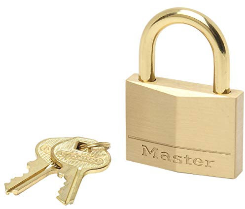 Master Lock 655EURD Cadenas à Clé avec Anse et Corps en Laiton, Doré, 6,8 x 5,5 x 1,4 cm