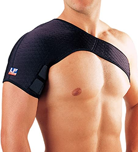 LP SUPPORT 538CP Schulterbandage - atmungsaktiver Schulterschutz aus der Extreme Serie, Größe:S, Farbe:schwarz