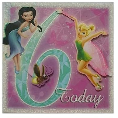 Disney Geburtstagskarte zum 6. Geburtstag, Motiv: Feen