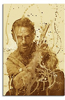The_Walking_Dead_Rick_II_90x60cm Splash Art Paul Sinus Aquarell, Gemälde, Kunstbild auf Leinwand