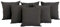 CLP 6-er Set Outdoor Dekokissen für Gartenmöbel Loungemöbel, Größe je Kissen 45 x 45 cm, Polyester, Farbe:anthrazit