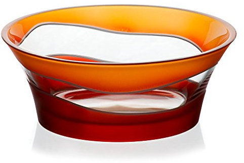 Schale Obstschale Salatschüssel Elements Orange Rot 21 cm Kristall