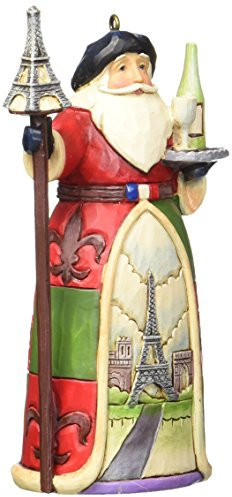 Jim Shore Heartwood Creek Französischer Weihnachtsmann aus Kunstharz, hängende Ornamente, 10,8 cm