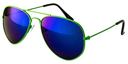 Ciffre Pilotenbrille Fliegerbrille Sonnenbrille Nerd Nerdbrille Brille Vintage Classic Look UV Schutz 400 - Grün Blau Verspiegelt