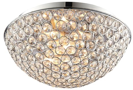 Endon 60103 Chryla Clear Crystal & Polished Chrome IP44 Bathroom Ceiling Light