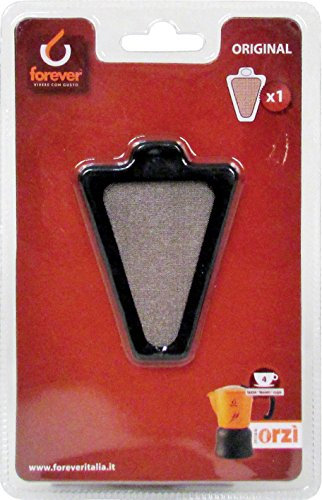 FOREVER 4 Tazze Microfiltro di Ricambio, per Miss Moka Prestige, Filtro Alluminio + 2 Guarnizioni Silicone
