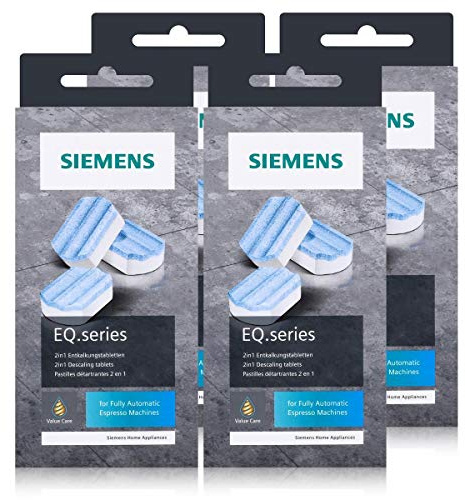 Lot de 4 tablettes détartrantes 2 en 1 pour machines à café automatiques Siemens série EQ TZ80002