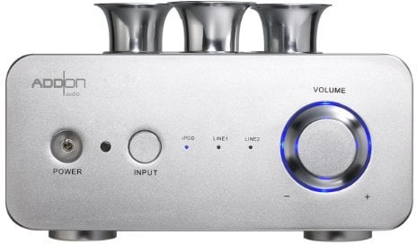 Add On i-concerto Highend Docking Röhrenverstäeker amplificatore per iPod in alluminio